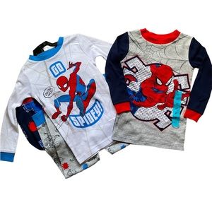 4 piece Spiderman long sleeve pajama set